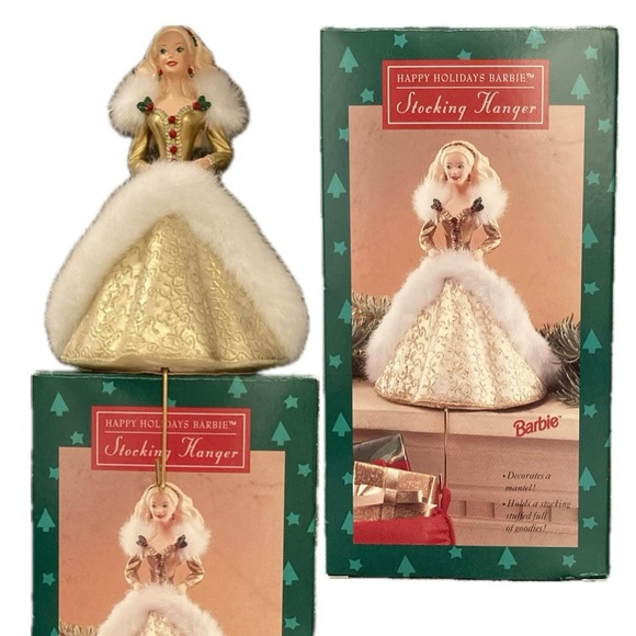 Mattel Other - NIB Vtg Happy Holidays Barbie Stocking Hanger 1995 Hallmark for Mattel